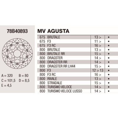 Disque de frein Brembo DC 320X4.5