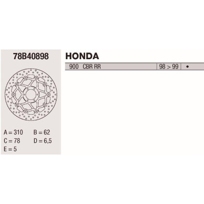 Disque de frein Brembo DC 310X5 78B40898BRE
