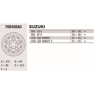 Disque de frein Brembo DC 310X5 78B408A0BRE
