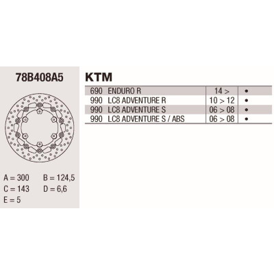 Disque de frein Brembo DC 300X5 78B408A5BRE