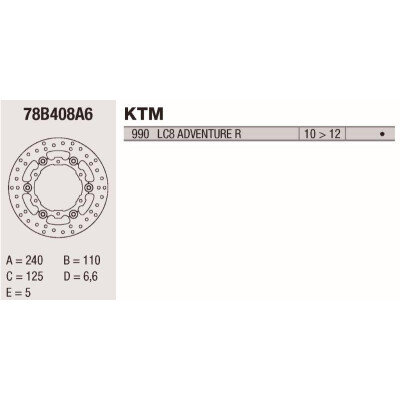 Disque de frein Brembo DC 240X5 78B408A6BRE