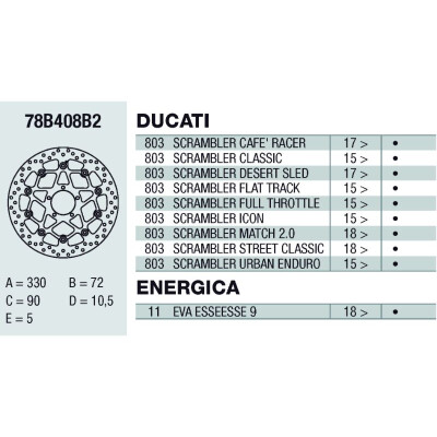 Disque de frein Brembo DC 330X5 78B408B2BRE