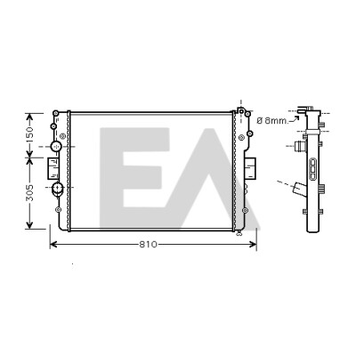 Radiateur, refroidissement moteur EACLIMA 31R30050ELA