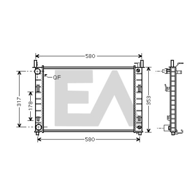 Radiateur, refroidissement moteur EACLIMA 31R22117ELA