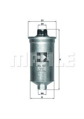 Filtre à carburant MAHLE ORIGINAL KL 187