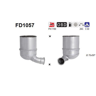 Filtre à particules/suie, système d'échappement AS FD1057