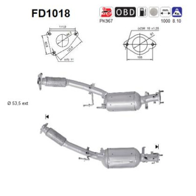 Filtre à particules / à suie, échappement