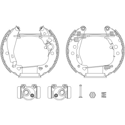 Jeu de mâchoires de frein HELLA 8DB 355 003-611