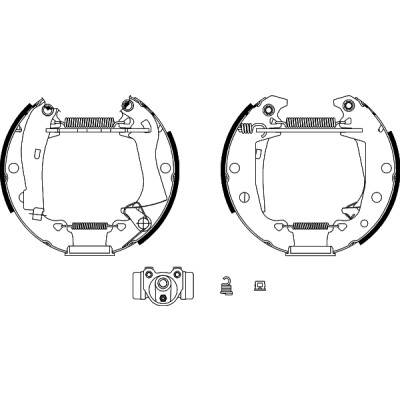 Jeu de mâchoires de frein HELLA 8DB 355 003-621