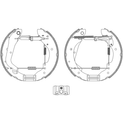 Jeu de mâchoires de frein HELLA 8DB 355 003-641