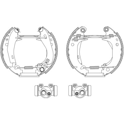 Jeu de mâchoires de frein HELLA 8DB 355 003-661