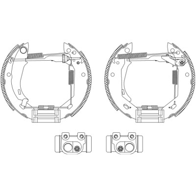 Jeu de mâchoires de frein HELLA 8DB 355 003-671