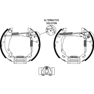 Jeu de mâchoires de frein HELLA 8DB 355 003-681