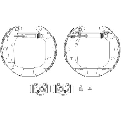 Jeu de mâchoires de frein HELLA 8DB 355 003-691