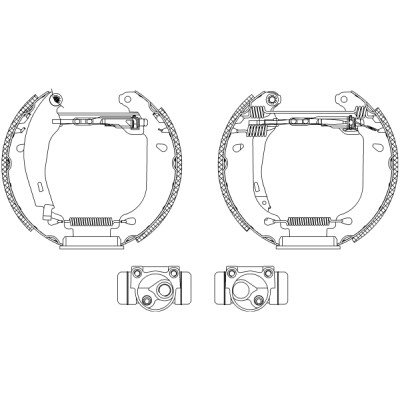 Jeu de mâchoires de frein HELLA 8DB 355 003-701