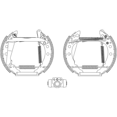 Jeu de mâchoires de frein HELLA 8DB 355 003-711
