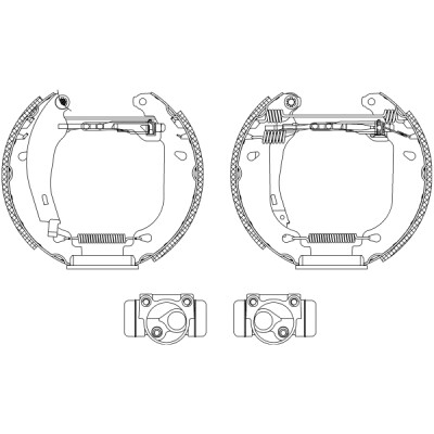 Jeu de mâchoires de frein HELLA 8DB 355 003-761