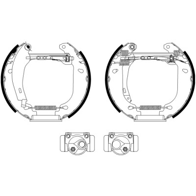 Jeu de mâchoires de frein HELLA 8DB 355 003-811