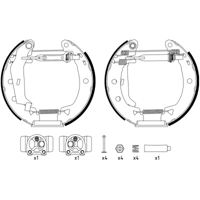 Jeu de mâchoires de frein HELLA 8DB 355 003-821