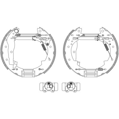 Jeu de mâchoires de frein HELLA 8DB 355 003-851