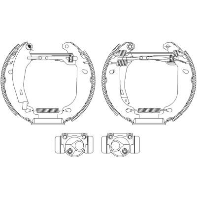 Jeu de mâchoires de frein HELLA 8DB 355 003-871