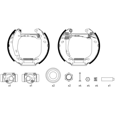 Jeu de mâchoires de frein HELLA 8DB 355 003-911