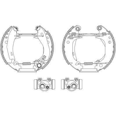 Jeu de mâchoires de frein HELLA 8DB 355 003-921