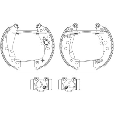 Jeu de mâchoires de frein HELLA 8DB 355 003-931
