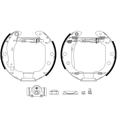 Jeu de mâchoires de frein HELLA 8DB 355 003-951