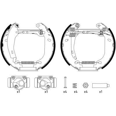 Jeu de mâchoires de frein HELLA 8DB 355 003-971