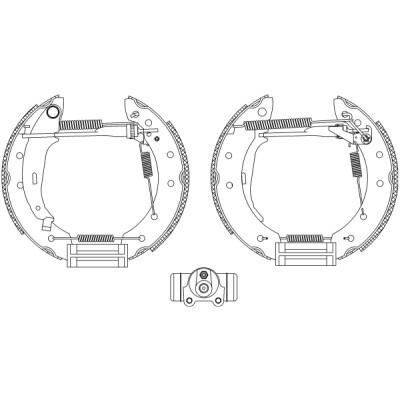 Jeu de mâchoires de frein HELLA 8DB 355 003-981