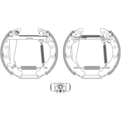 Jeu de mâchoires de frein HELLA 8DB 355 004-051