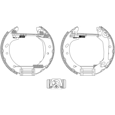 Jeu de mâchoires de frein HELLA 8DB 355 004-081