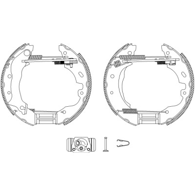Jeu de mâchoires de frein HELLA 8DB 355 004-091