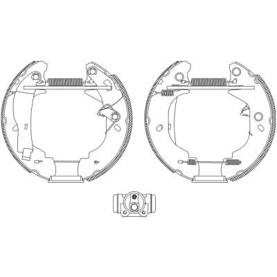 Jeu de mâchoires de frein HELLA 8DB 355 004-121