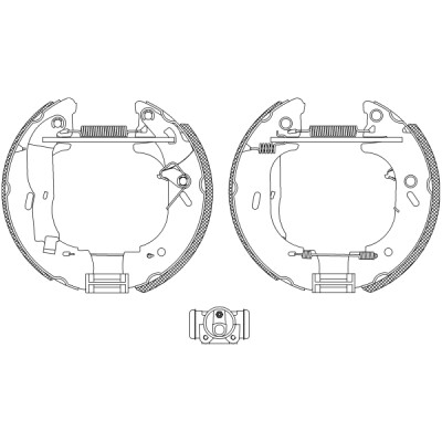 Jeu de mâchoires de frein HELLA 8DB 355 004-141