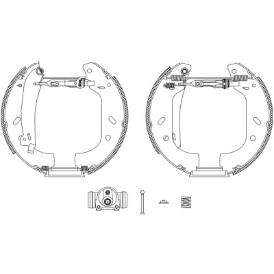 Jeu de mâchoires de frein HELLA 8DB 355 004-161