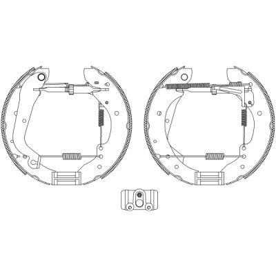 Jeu de mâchoires de frein HELLA 8DB 355 004-171