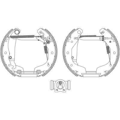 Jeu de mâchoires de frein HELLA 8DB 355 004-201