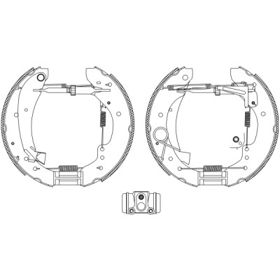 Jeu de mâchoires de frein HELLA 8DB 355 004-231