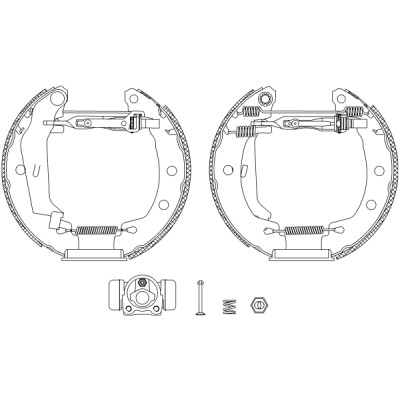 Jeu de mâchoires de frein HELLA 8DB 355 004-261