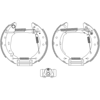 Jeu de mâchoires de frein HELLA 8DB 355 004-291