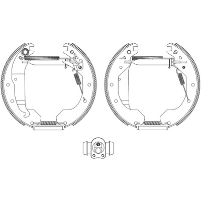 Jeu de mâchoires de frein HELLA 8DB 355 004-301
