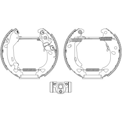 Jeu de mâchoires de frein HELLA 8DB 355 004-311