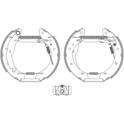 Jeu de mâchoires de frein HELLA 8DB 355 004-321