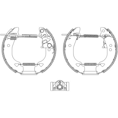Jeu de mâchoires de frein HELLA 8DB 355 004-331