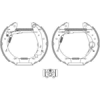 Jeu de mâchoires de frein HELLA 8DB 355 004-351