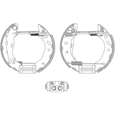Jeu de mâchoires de frein HELLA 8DB 355 004-441