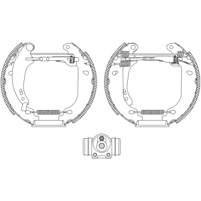 Jeu de mâchoires de frein HELLA 8DB 355 004-511