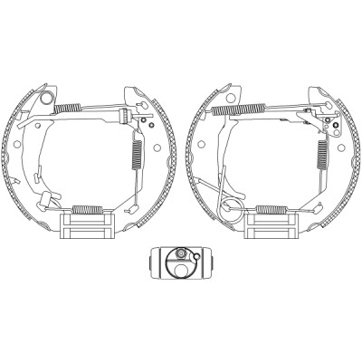 Jeu de mâchoires de frein HELLA 8DB 355 004-521